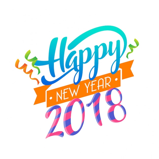 Modern Happy New Year 2018 Celebration Card