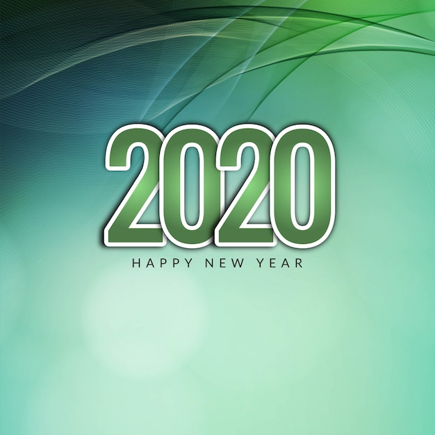 Fondo ondulato moderno felice nuovo anno 2020