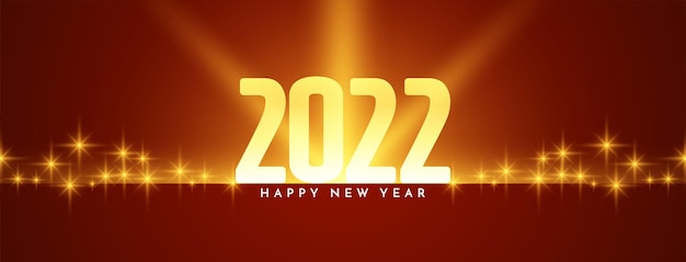 Modern happy new year 2022 glowing banner design vector