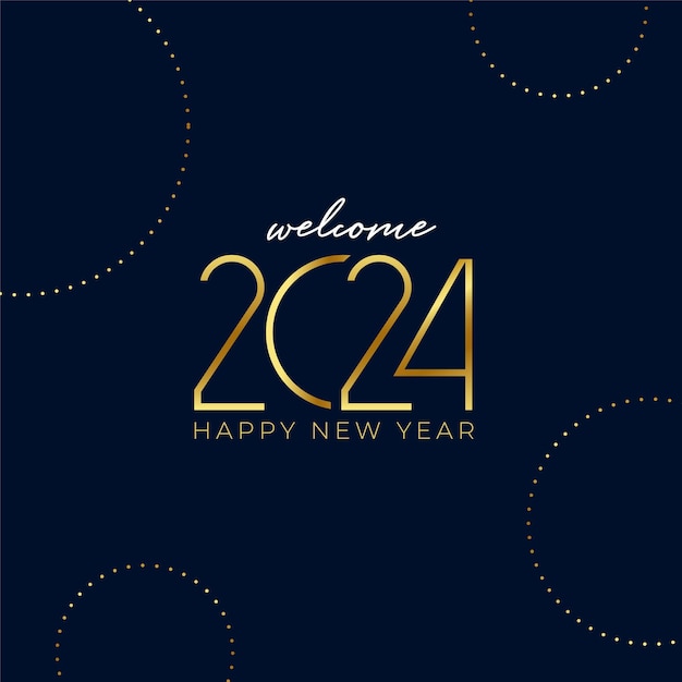 Modern happy new year 2024 celebration background design vector