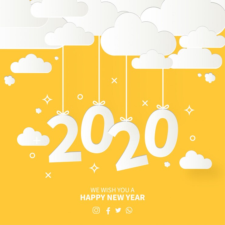 Free Vector modern happy new year card with flat design
