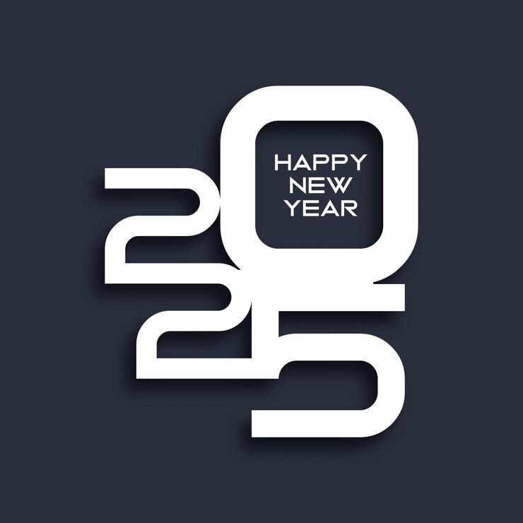 Free Vector modern happy new year typography design background