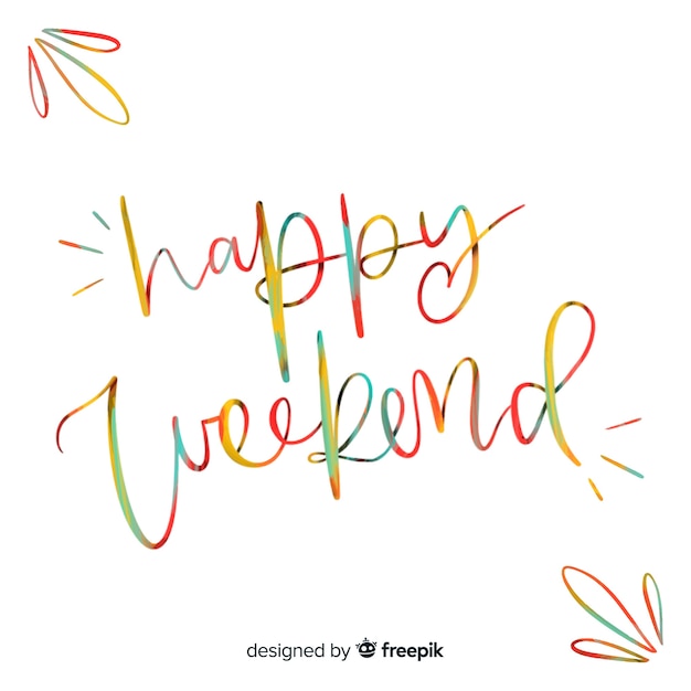 Free vector modern happy weekend composition