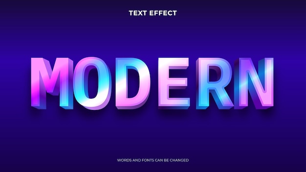 Modern holographic text effect