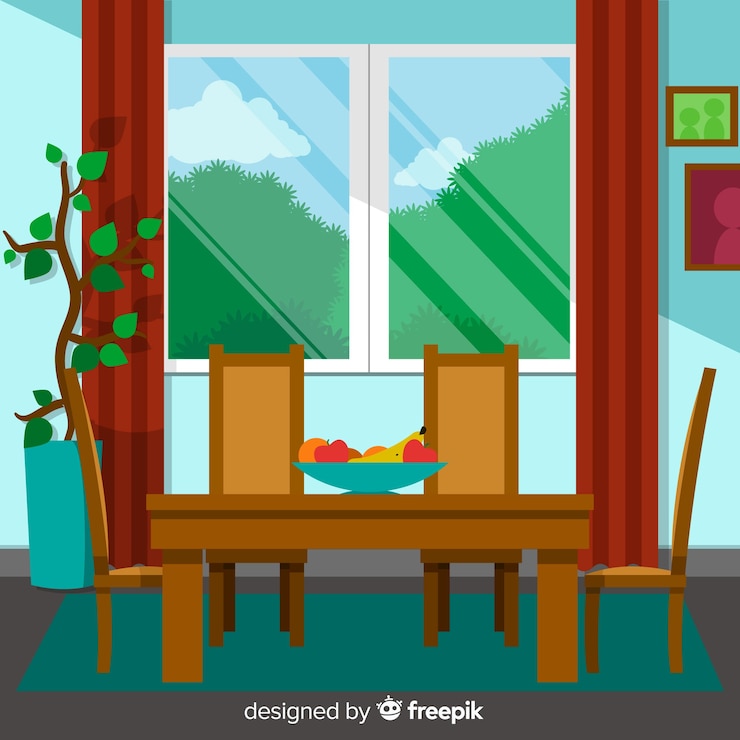 Free Vector modern home interior decoration with flat design