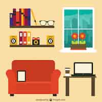 Free vector modern home office