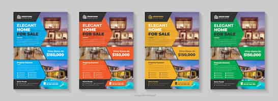 Free vector modern home sale real estate flyer real estate flyer design dream home construction flyer