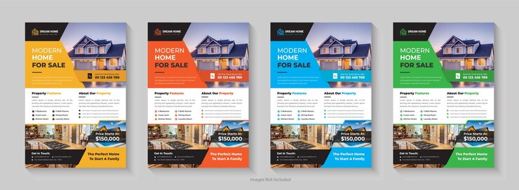 Free Vector modern home sale real estate flyer real estate flyer design dream home construction flyer