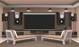 Free vector modern home theater interior