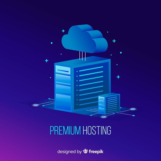 Modern hosting concept with flat design