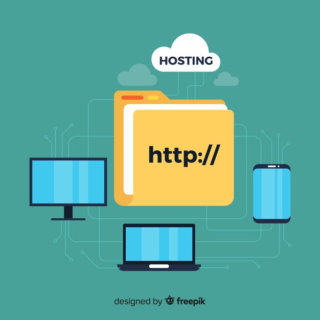Free Modern Hosting Concept With Flat Design Svg Dxf Eps Png Cut File Silhouette Download