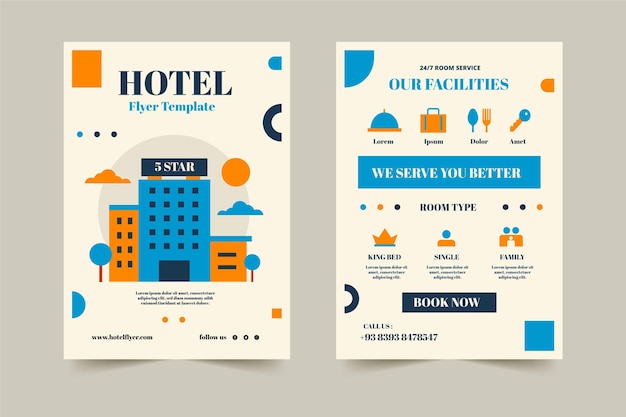 Modern hotel flyer template