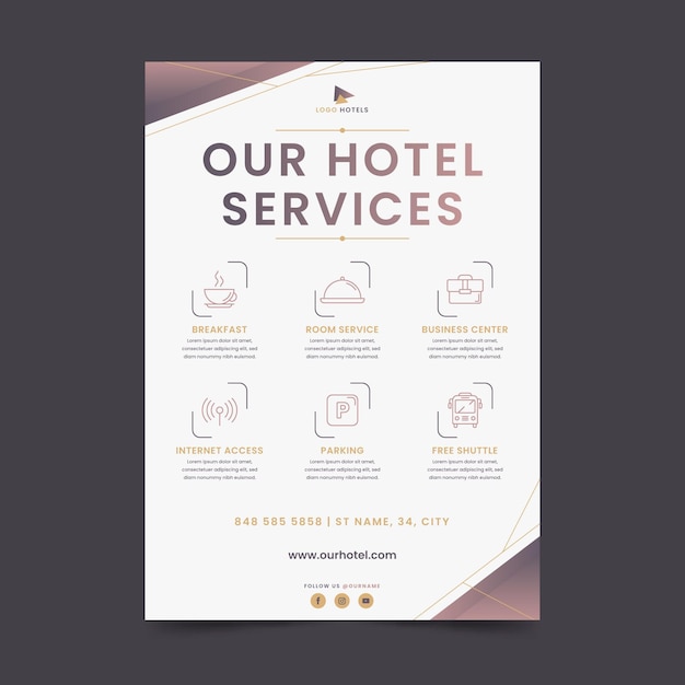 Modern hotel services flyer