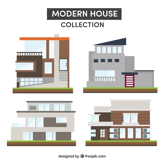 Free vector modern house collection