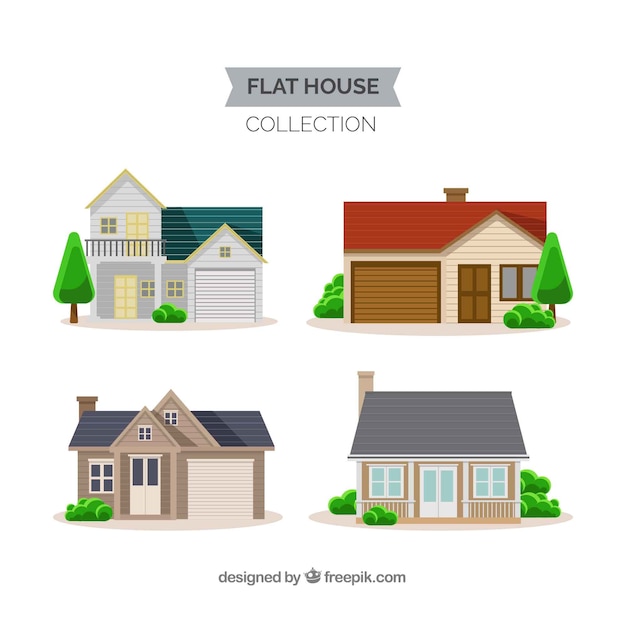 Free vector modern house set