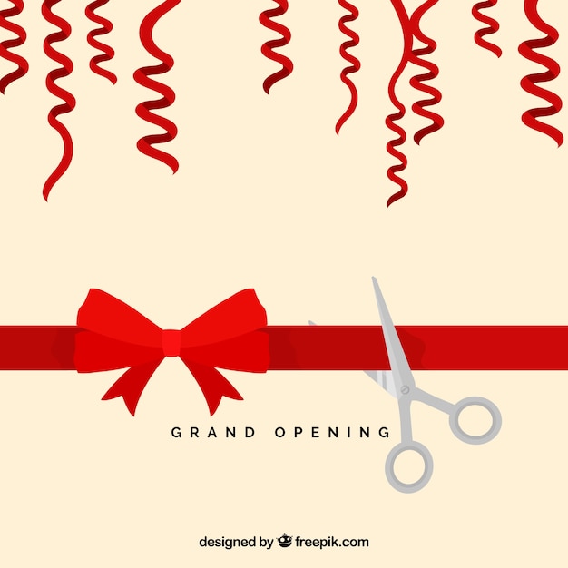 Scissors cut the red ribbon with a bow Stock Vector by ©kiberstalker  122160012