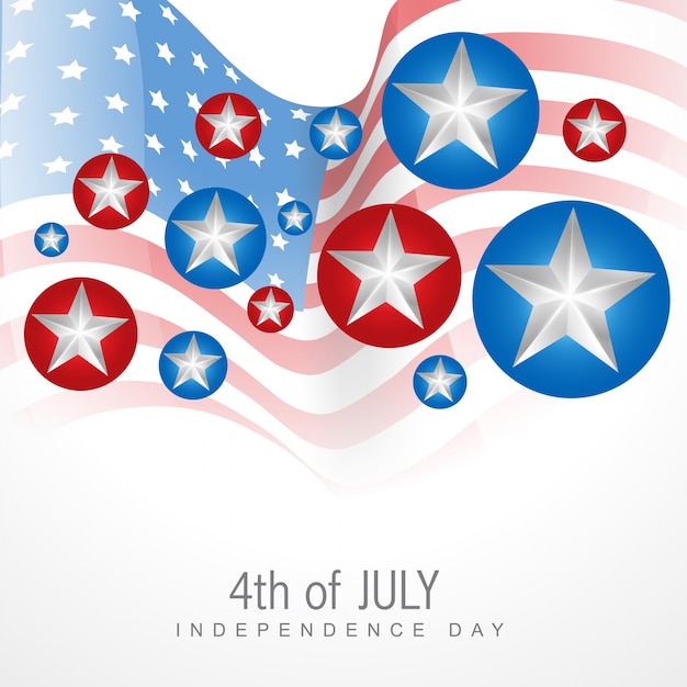 Free vector modern independence day design with stars