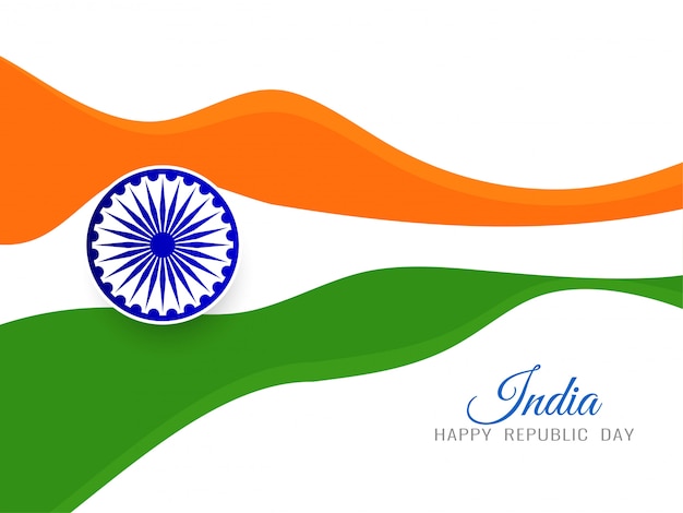 無料ベクター 現代インドの旗の背景
