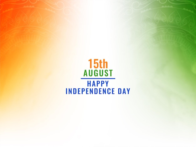 Free vector modern indian flag theme independence day watercolor texture elegant background