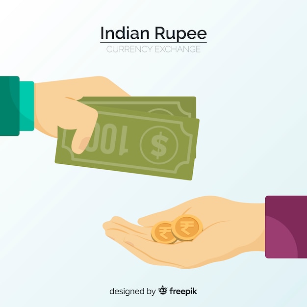 Free vector modern indian rupee composition