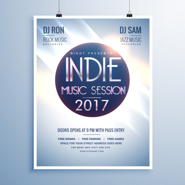Free vector modern indie 2017party poster