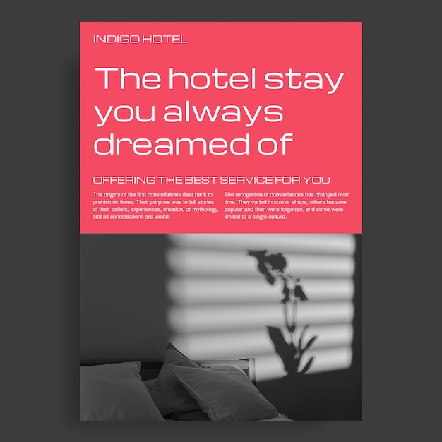 Free vector modern indigo hotel poster