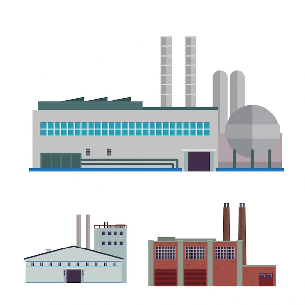Комплект современного промышленного завода и складского логистического здания
