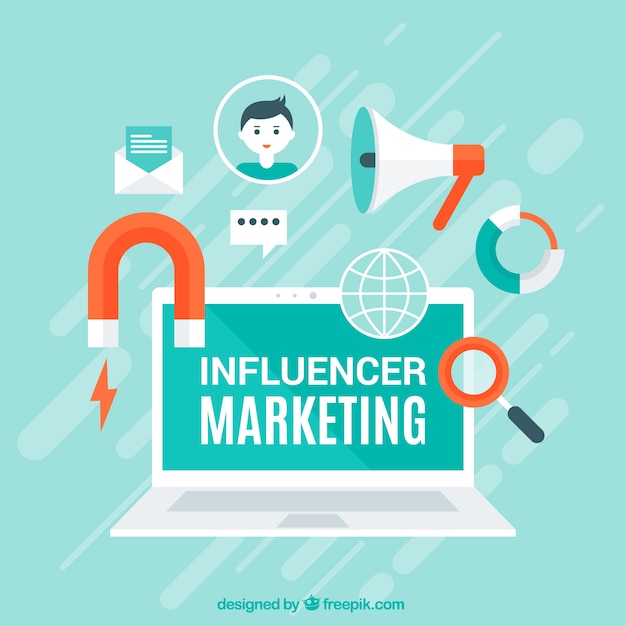 Free vector modern influencer marketing vector