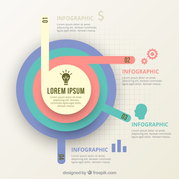 Vettore gratuito priorità bassa infografica moderna in toni pastello