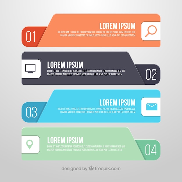 Modern infographic banners collection