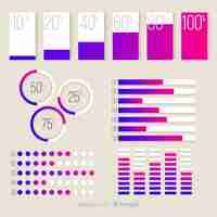 Free vector modern infographic element collection with gradient style