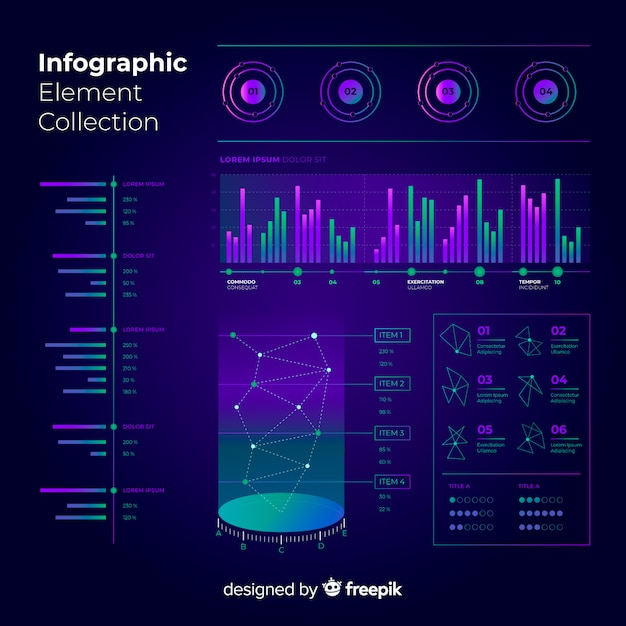 Free vector modern infographic element collection