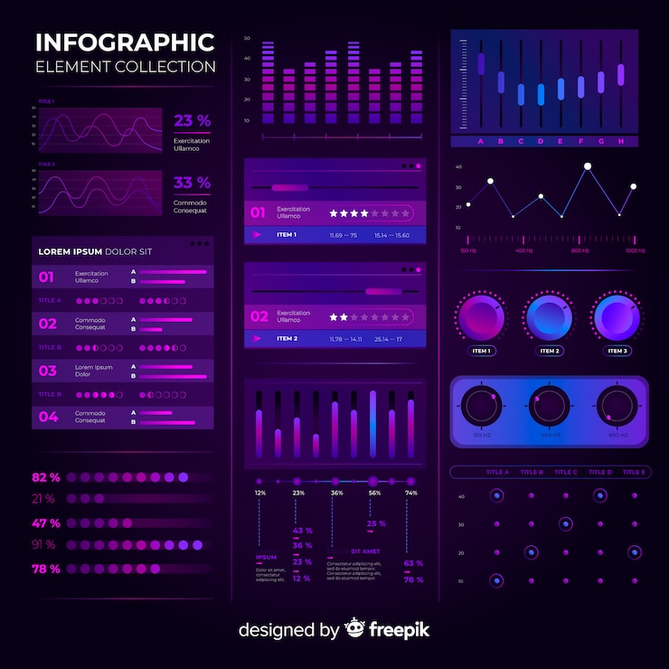 Free Vector modern infographic element collection