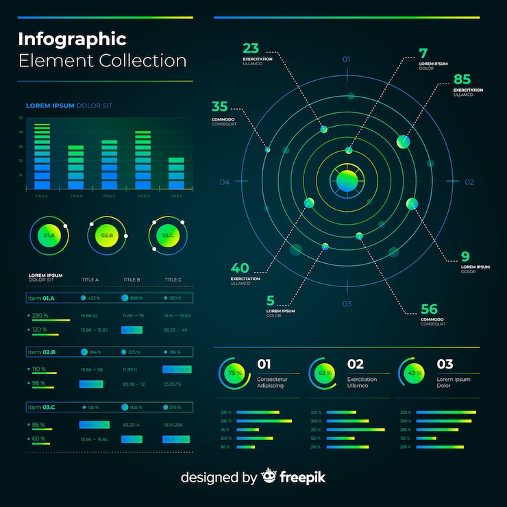Free Vector modern infographic element collection