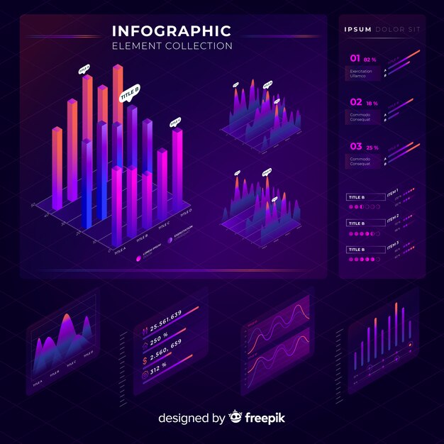 Modern infographic element collection