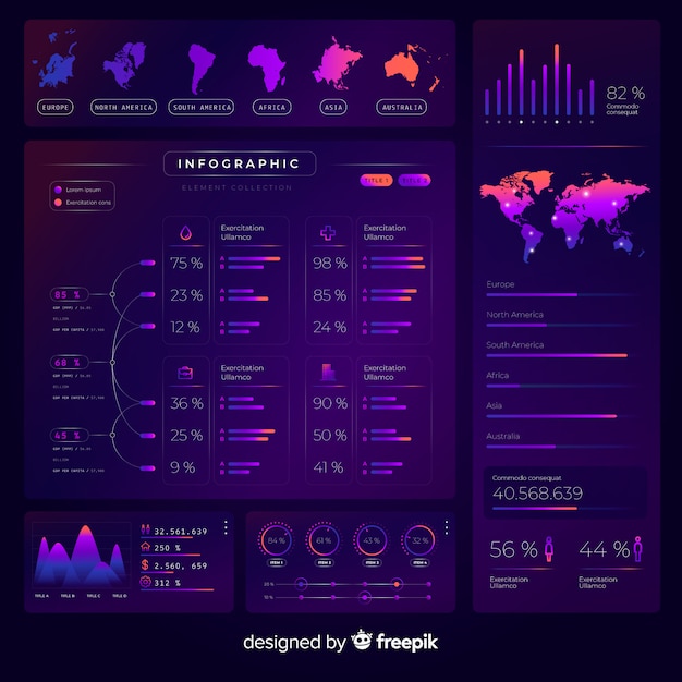 Free vector modern infographic element collection