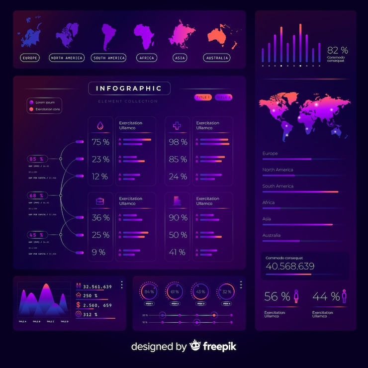 Free Vector modern infographic element collection