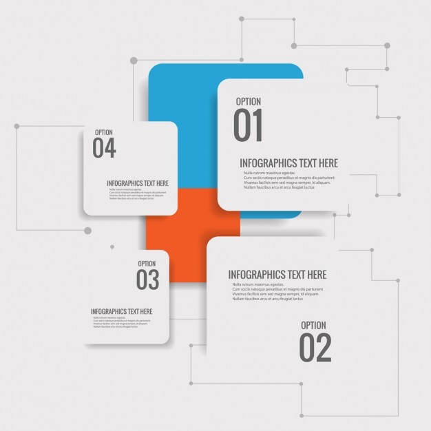 Free vector modern infographic squares