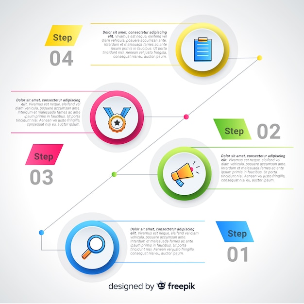 Modern infographic steps design