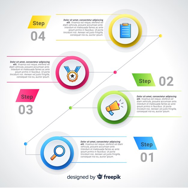 Modern infographic steps design