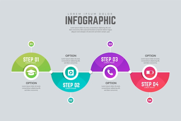 Modern infographic steps template