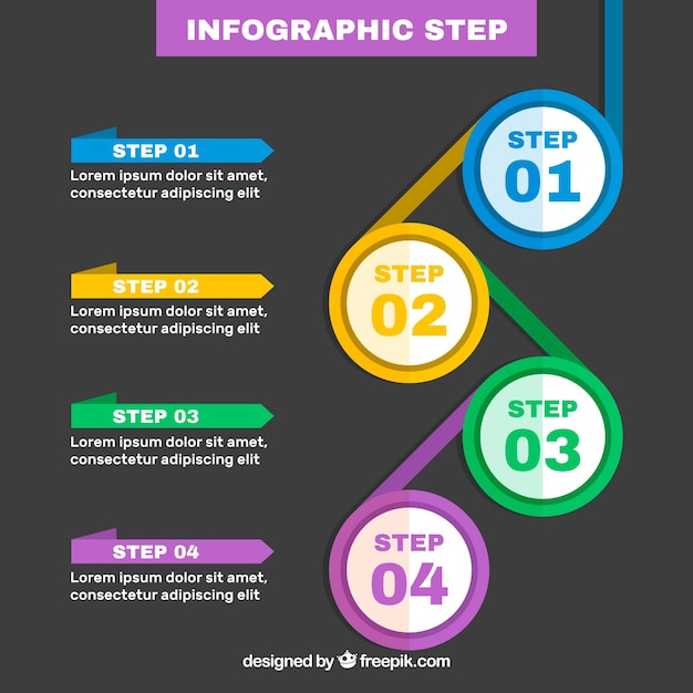 화려한 동그라미와 현대 infographic 템플릿