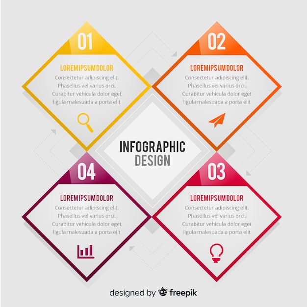 Vettore gratuito modello di infographic moderno con stile colorato