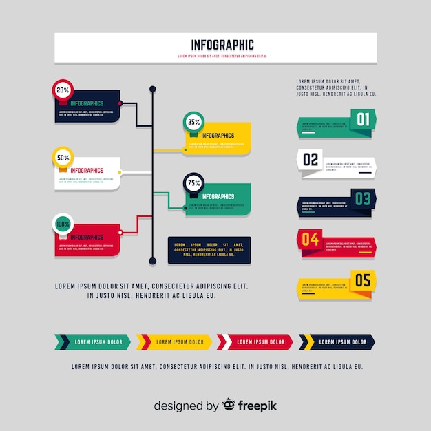 화려한 스타일과 현대 infographic 템플릿