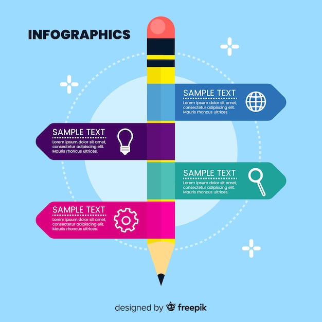 カラフルなスタイルの最新のインフォグラフィックテンプレート