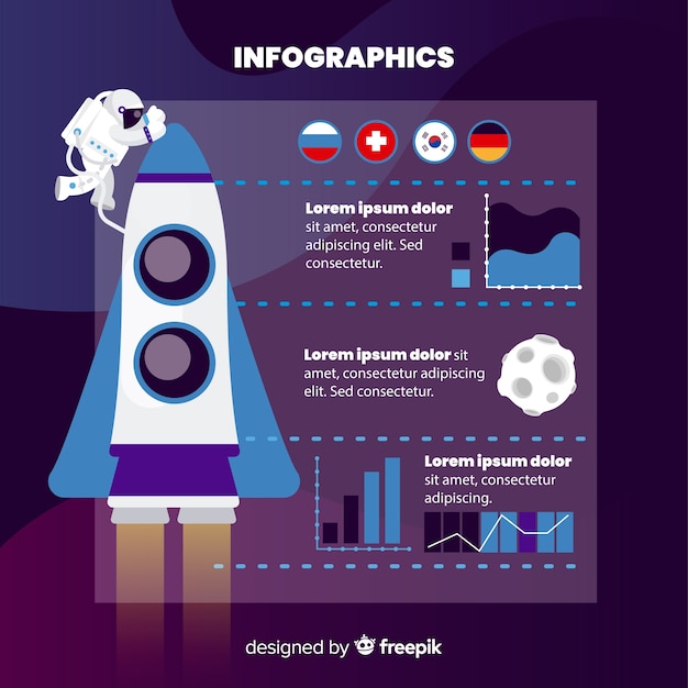 Free vector modern infographic template with colorful style