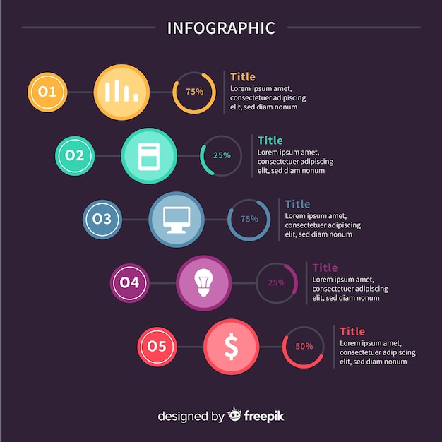 Free vector modern infographic template with colorful style