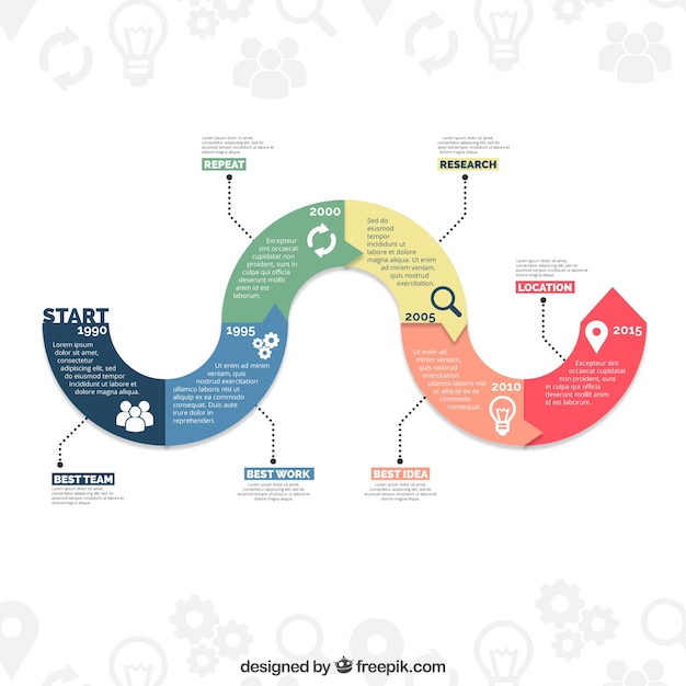 Free vector modern infographic with flat design