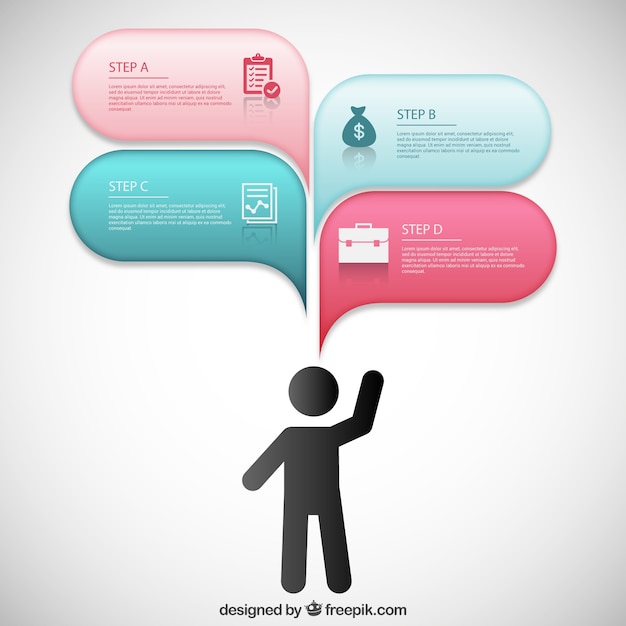 Modern infographic with speech bubbles