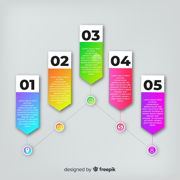 Vettore gratuito infografica moderna con passaggi